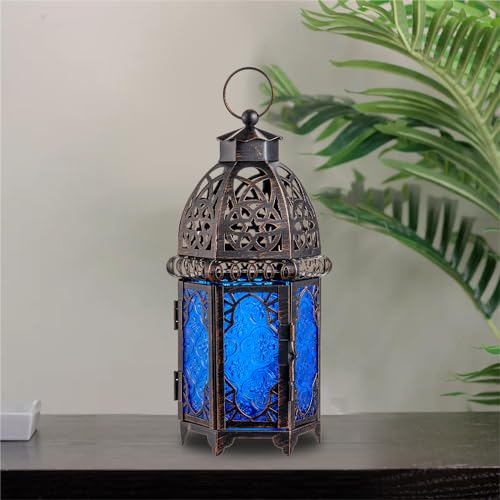Needomo Hanging Moroccan Lantern, 12.8'' Vintage Candle Holder, Metal Lanterns Decorative Indoor Outdoor, Table, Patio thumb #1