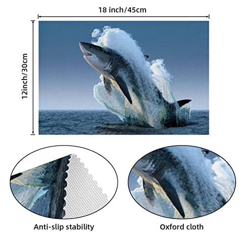 Set de table requin mer résistant à la chaleur lot 6 antidérapant - 5