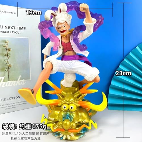 Image of Blue Aura Monkey D Luffy Gear 5 Action Figure Height-23cm Multicolour PVC | Luffy Bunny