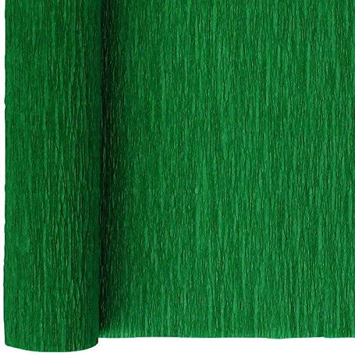 3A Featuretail 8ft Length/20in Width Crepe Paper Roll/Wrinkled Paper for Flower Making, Bouquet Wrapping and Craft (Green, 4 Roll)
