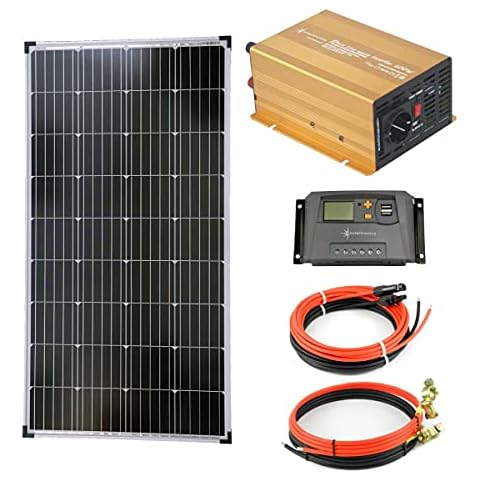 juego completo de 1 módulo solar de 130 W, 600 W, NP600 puro Sinus, dorado Cover