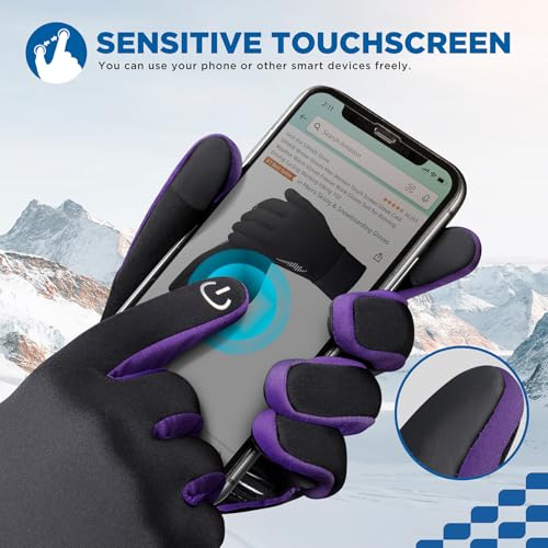Image of SIMARI Winter Gloves for Women Men - Cold Weather Thermal Touch Screen Ski Snow Glove Liners, Non-Slip Palm & Warm Fleece Lined, for Running Cycling Driving Hiking Walking Sports Outdoor Texting Work