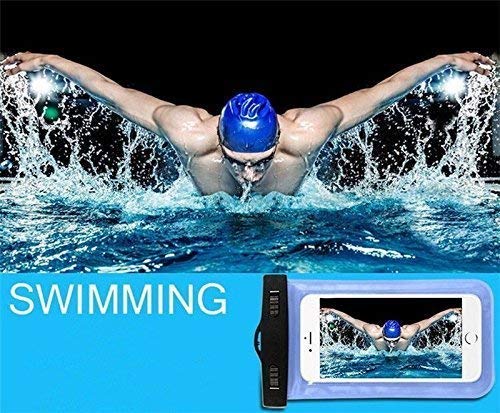 Image of LEAFED Waterproof Mobile Pouch, Underwater Dry Bag Compatible to All Smart Phone Screen Size Upto 6 Inchs Blue