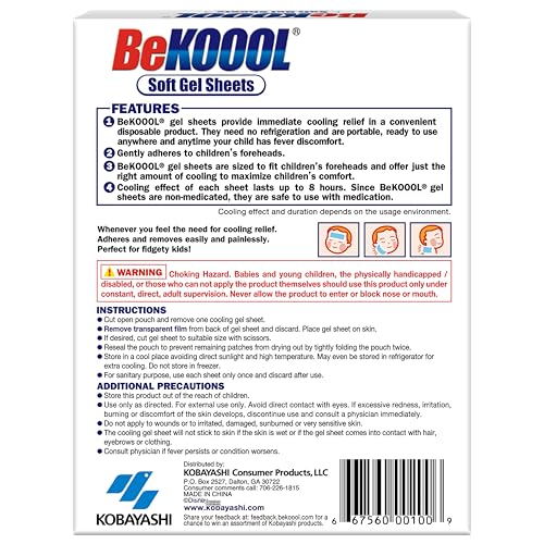 Image of Bekoool Be Koool Soft Gel Sheets Kids Size: 4 Ct
