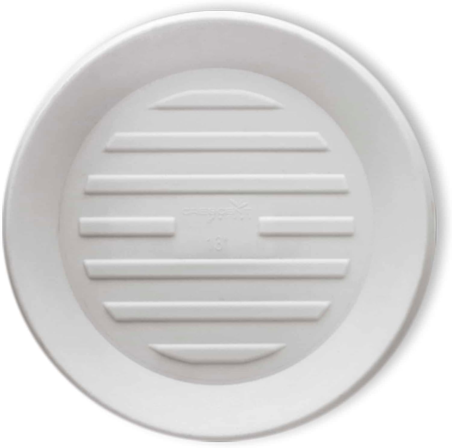 Crescent Garden Universal Round Planter Saucer, Durable Drainage Dish for Plant Pots, Heavy-Duty Plant Dishes Saucer, Indoor & Outdoor Plant Trays - Cloud White (13 inch Inner, 18 inch Outer) Alpine White 13"