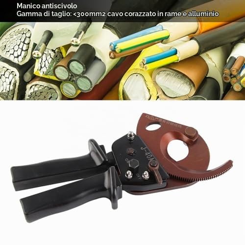Tagliacavi Elettrico con Cricchetto per Cavi Fino a 300 mm² Utensile di Taglio Manuale Industriale