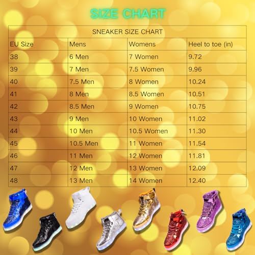 Image of Glitter Led Shoes Light Up Shoes High Top Sneakers for Women Men Flashing Dancing Shoes for Halloween Christmas Party with USB Charging