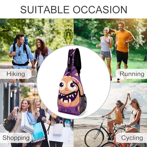 Halloween Monster Sling Bag Crossbody Casual para Viaje 38x20cm miniatura 6