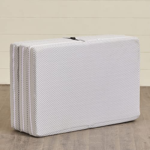 Home Centre Helios 4 Inch Polyester Foldable Mattress - Grey, 90 x 180 x 10 cm Small Single