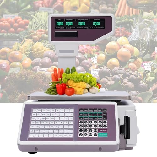 Báscula digital comercial con impresora de etiquetas 30 KG