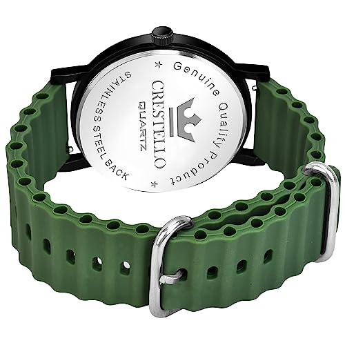 CRESTELLO Silicone Strap Analog Wrist Watch for Men and Women