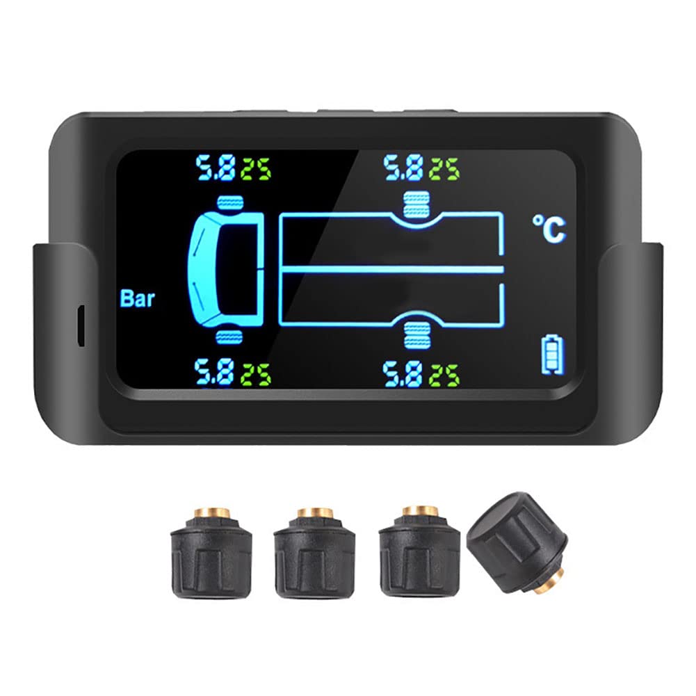 Monitoraggio Della Pressione Del Pneumatico di Potenza Solare Wireless TPMS Con 4 Sensori Esterni LCD Display A Tempo Reale Auto Temperatura Della Pressione Della Pneumatica Per Auto,14.5bar