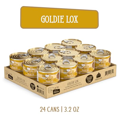 Image of Weruva Cats in The Kitchen, Goldie Lox with Chicken & Salmon Au Jus Cat Food, 3.2oz Can (Pack of 24)