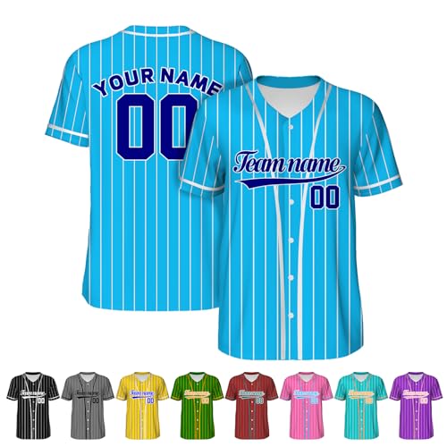 Camiseta personalizada de béisbol para hombres y mujeres, uniforme deportivo con nombre y número impresos miniatura 1
