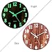 Produktbild GANADA 12Zoll Wanduhr Leuchtend Wanduhr Vintage mit Leuchtziffern Wanduhr Holz Wanduhr Lautlos für Wohnzimmer, Küche, Esszimmer, Büro und Schlafzimmer