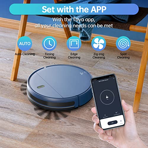 ZCWA Robot Vacuum and Mop Combo, 2 in 1 Mopping Robotic Vacuum with WiFi/App/Alexa, Robotic Vacuum Cleaner, Schedule Settings, Self-Charging, Ideal for Hard Floor, Pet Hair and Carpet - Image 4