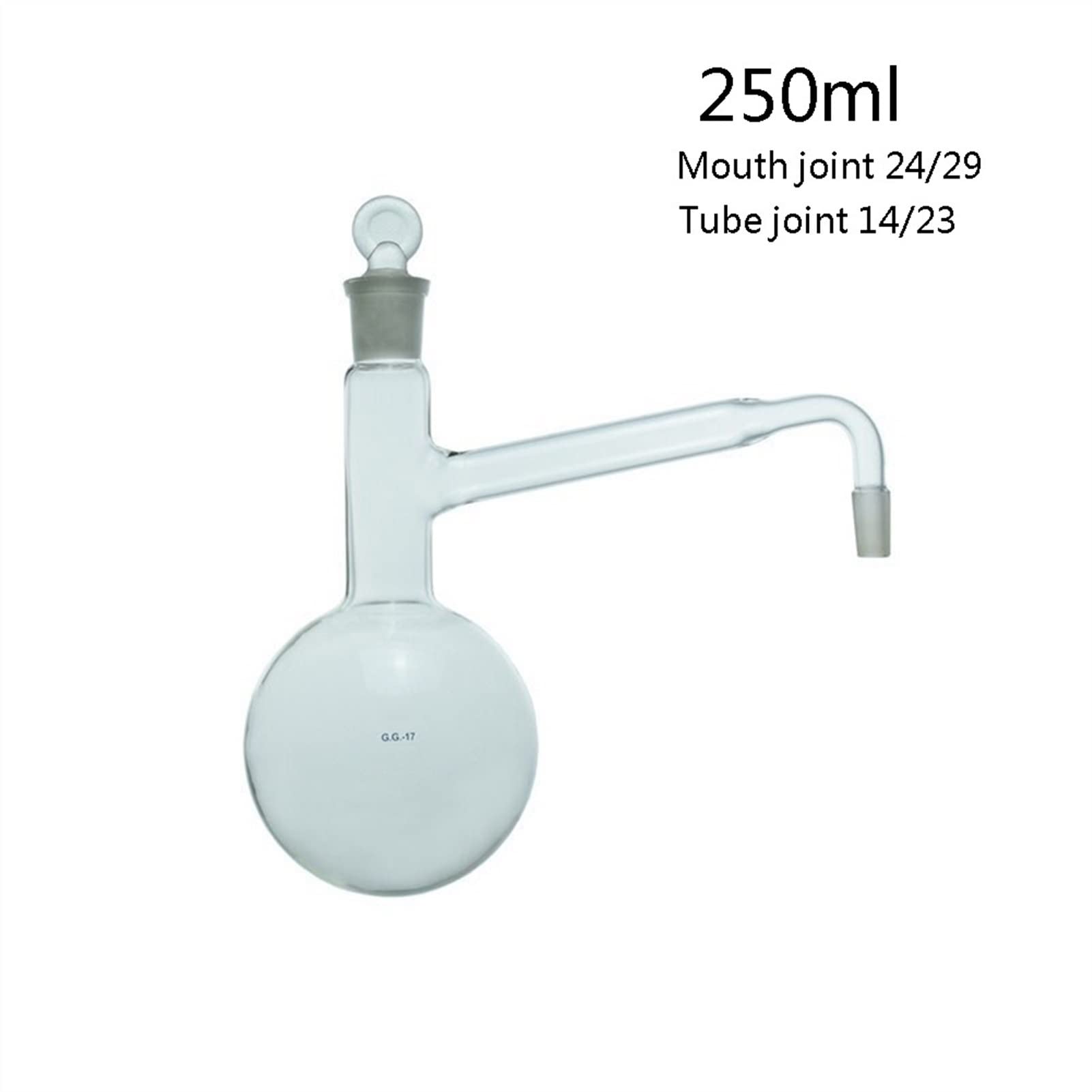 250ml Lab Distillation Flask Cornue avec Sol en Verre Borosilicate 3.3 Stopper en Verre Résistant À La Chaleur Personnalisable Distillation Lab Flasks- Pack 1 (Size : 250ml)