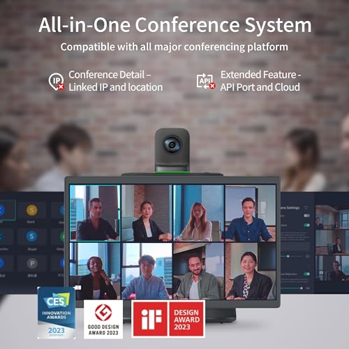 Image of KanDao Meeting Ultra 5-in-One Conference Room Camera System, Ultimate 4k HDR 360 AI Smart Zooming Web-Conferencing Solution, 15.6 inch Touchscreen, Build-in System, Meeting Room Conference Center