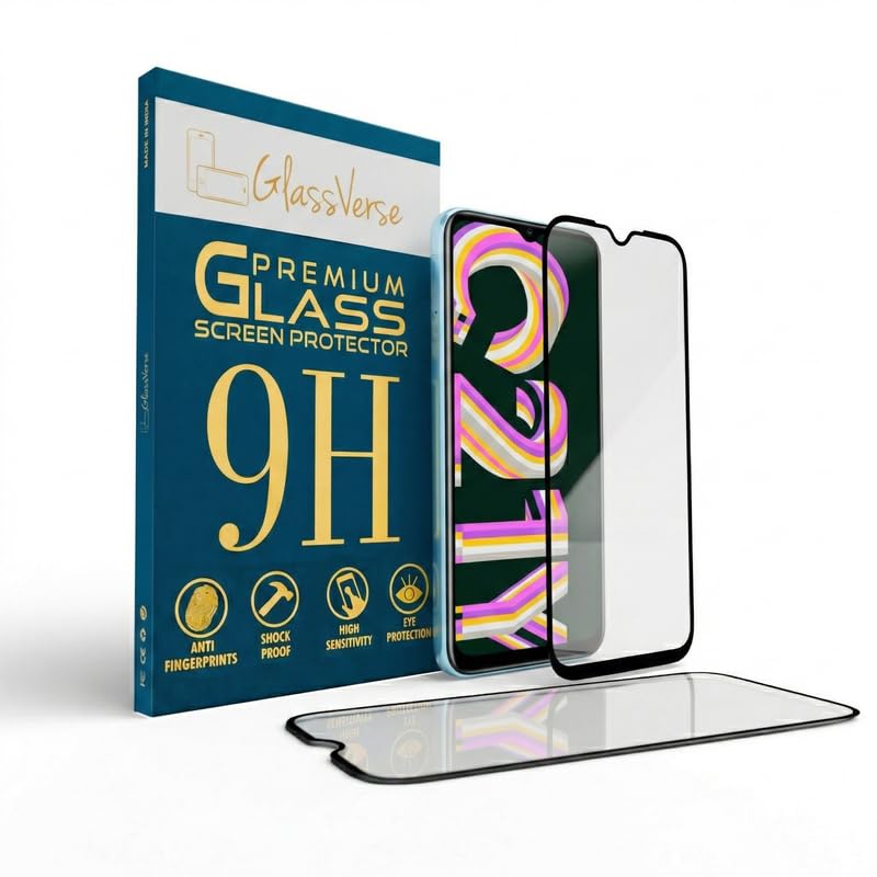 Image of GlassVerse 9H Gorilla Tempered Glass for Realme C21Y | HD Clarity Screen Protector, Ultra Strong 9H Protection, Edge to Edge, Case Friendly, Hassle-less Installation Kit Included. (Pack of 2)
