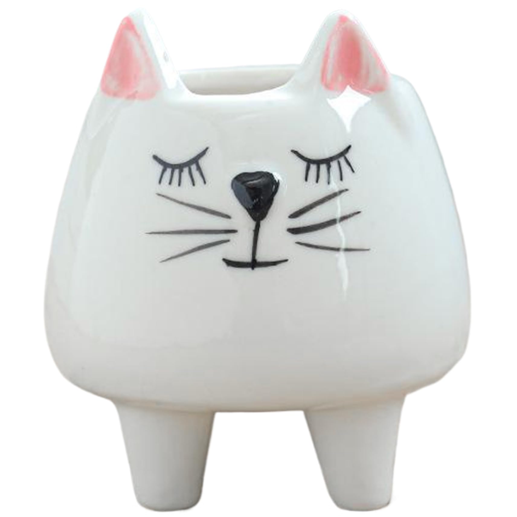 Wedhapy Plant Pots Cat Planter 2.4x2.8 Inch Cat Planter Pot with Four-Legged Succulent Pots Ceramic Easy Clean Flower for Home Office Decor Desk Lover Plant