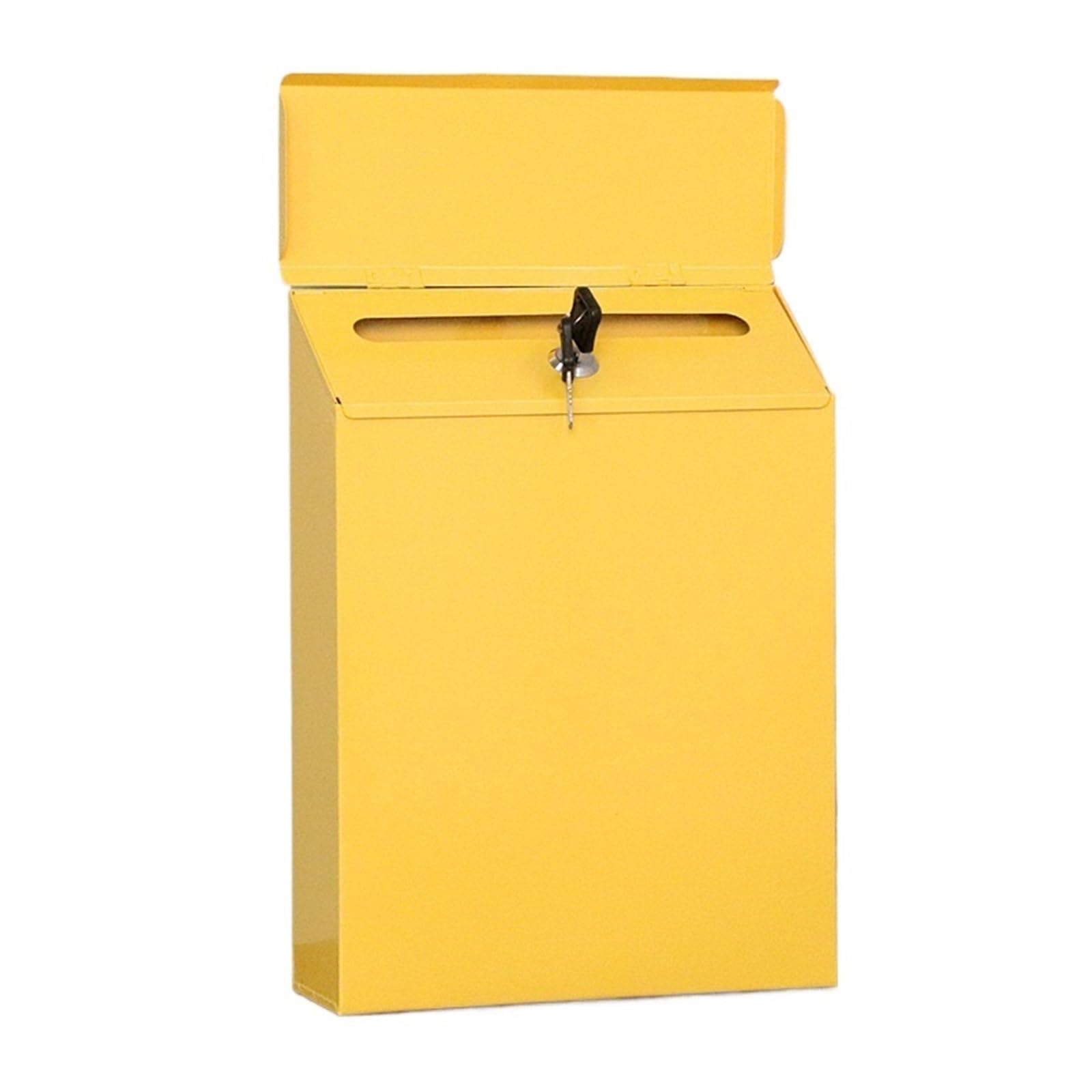 Wall Mounted Letterbox Wall Mount Mailbox Vintage Mail Postal Letter Newspaper Box Waterproof Mailboxes Garden Decoration(Yellow)