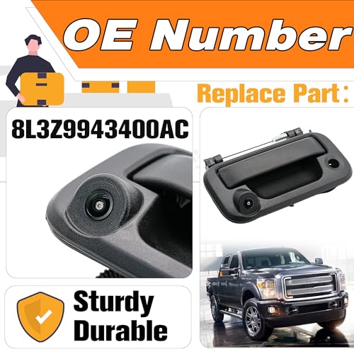 Image of Backup Camera Tailgate Handle Compatible with 2005-2014 Ford F150, 2008-2016 F250 F350 F450 F550 Super Duty, 2007-2010 Explorer Sport Trac, 2006-2008 Lincoln Mark LT.Replaces#8L3Z9943400AC.
