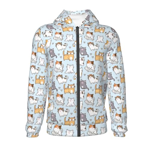 Cute Cat Kid Hoodies Boys Zip Up Sweatshirts Girls Pullover with Pocket2