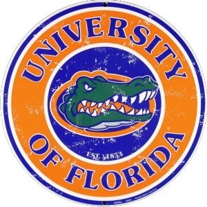 University of Florida Gators (retro) Collegiate Embossed Metal Circular Sign CS60093