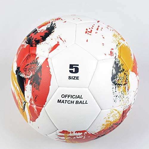 SHOKE Soccer Ball Size 5 Thermal-Bonding Hold Air , Water-Resistant Match Training Soccer Balls for Youth and Adult Rebound Height 51.18-53.15 inch with Hand Pump and Mesh Bag - Thumbnail 5