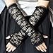 Sup-Coente Black Lace Fingerless Gloves Sheer Arm Sleeve Mesh Opera Elbow Length Bridal Arm Warmers Wedding Tea Party Y2k Fashion