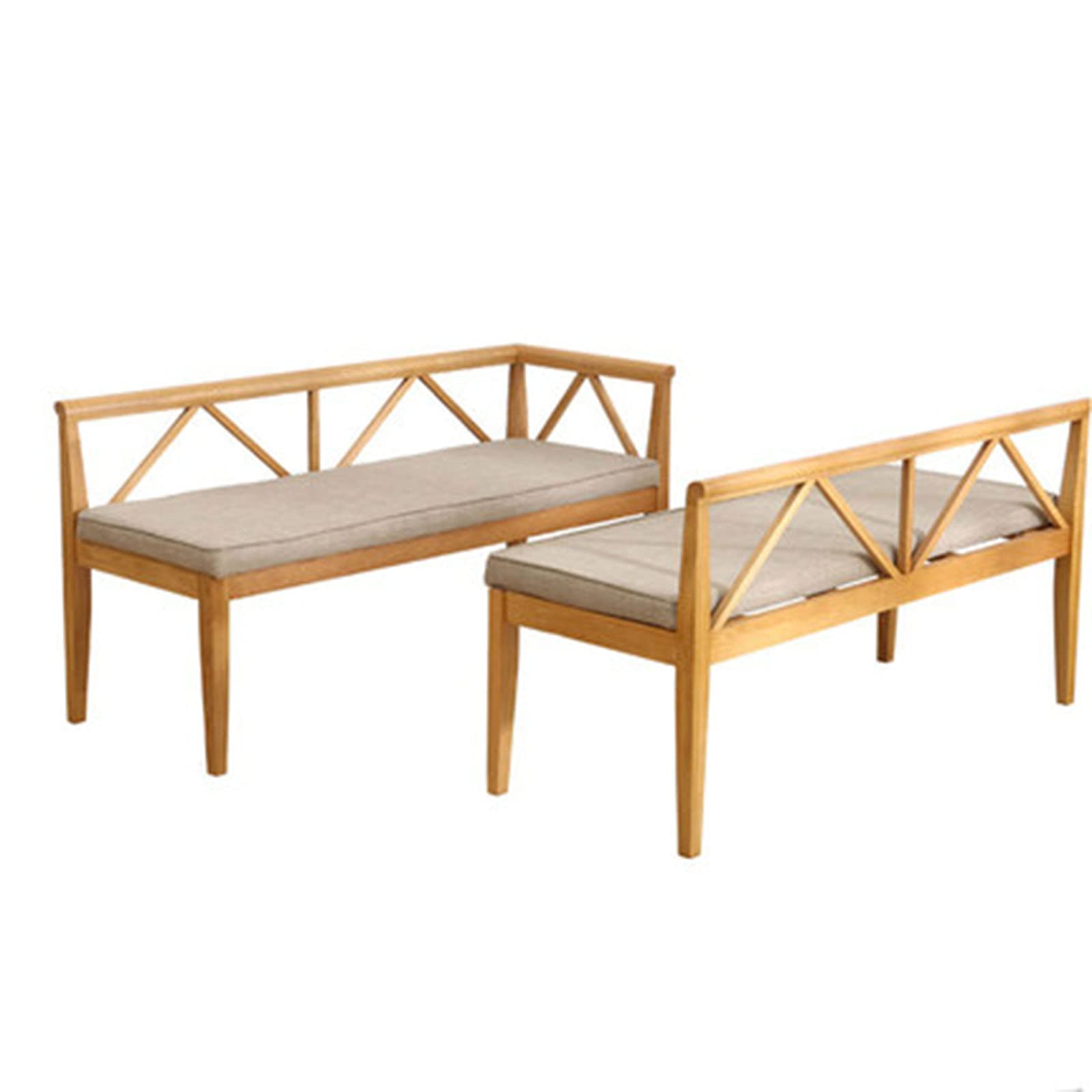 Cuscino Rettangolare Per Panca 120 Cm In Spugna Morbida 2 Posti Con Fondo Antiscivolo - Beige