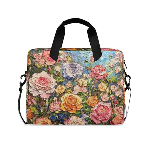 Bolsa para portátil con pintura de flores ALAZA 13-15.6 pulg miniatura 1