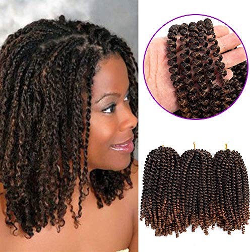 3 Pack Spring Twist Crochet Braiding Hair Ombre Colors Synthetic Hair Extensions