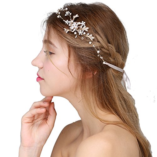 Hopefultech Strass perla capelli sposa bande pettine da sposa accessori per capelli da sposa fascia fermacapelli perline strass Perline con strass di cristallo di nozze