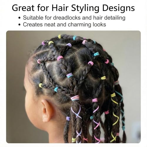 Weilin 2000 Pcs Elastic Hair Bands, Clear Hair Elastics Bands, Colorful Mini Rubber Band for Kids and Girls' Braids and Ponytails - Image 5
