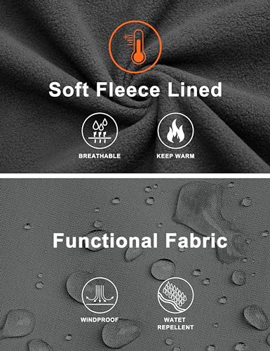 Little Donkey Andy Men's Softshell Jacket Waterproof Hooded Windbreaker Rain with 6 Pockets Tactical Hiking Fleece Lined3