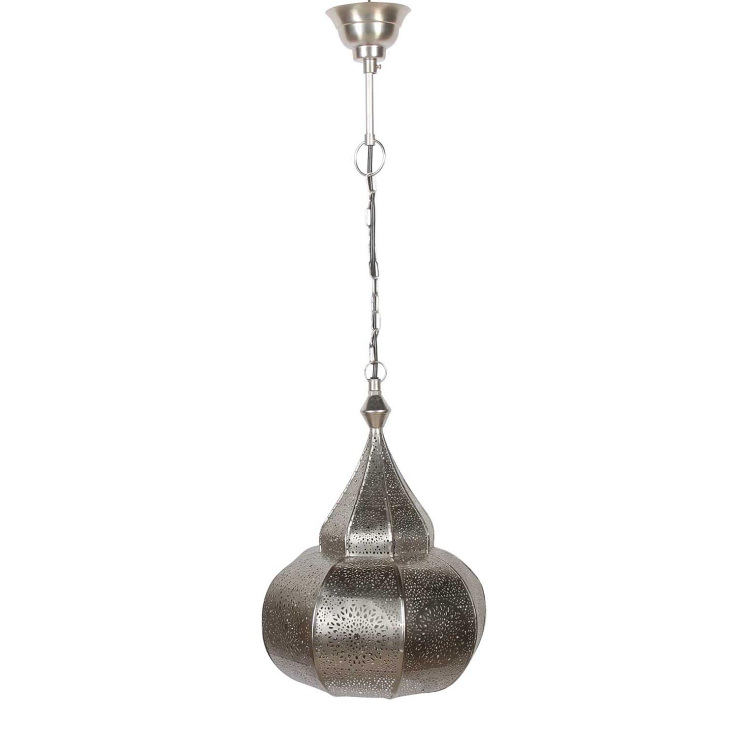 Casa Moro Orientalna lampa LAYOUNE srebrna z metalu, stylowa lampa wisząca w kształcie kropli marokańska lampa wisząca z 1001 Noc Dekoracyjne oświetlenie na Wielkanoc, Dzień Matki LN3020