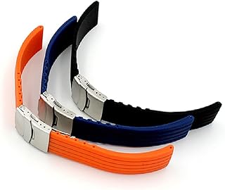 Pulseiras De Silicone Pulseira Preta Pulseira De Relógio Preta De Liberação Rápida Pulseira De Relógio Ajustável Pulseira De Relógio 24Mm Pulseira De Silicone Pulseira De Relógio