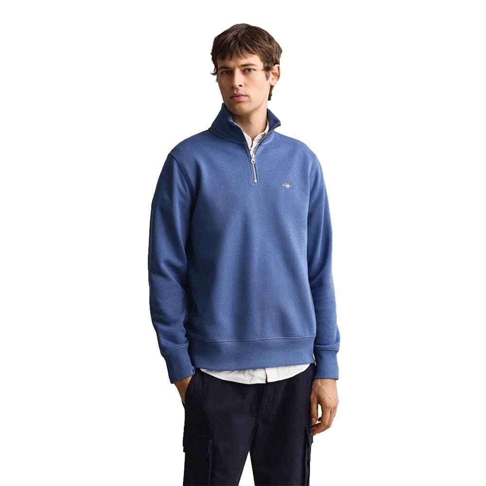 Gant Men's Vintage Blue Shield Half-Zip Sweatshirt (L)