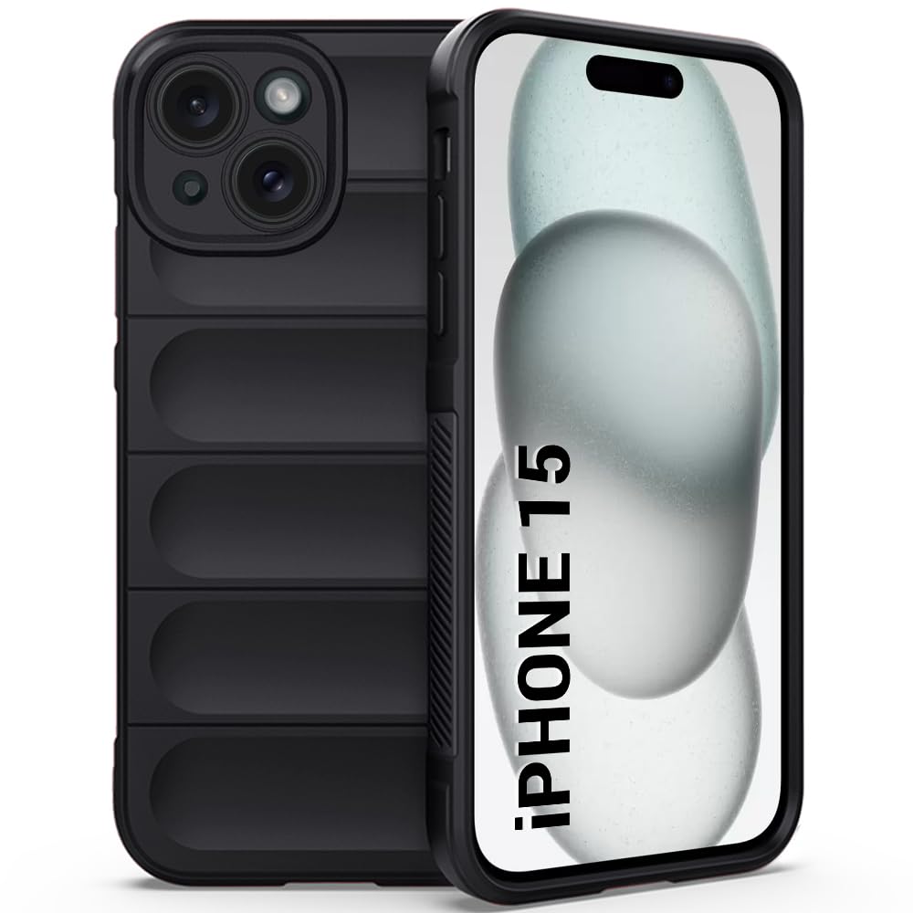 TheGiftKart Liquid Silicon Back Cover Case for iPhone 15 | Shockproof Military Grade Protection | Micro-Fibre Cloth On Inner Side | Built-in Anti-Slip Grip Back Cover (Black) (B0CJ356L53) Amazon Price History, Amazon Price Tracker