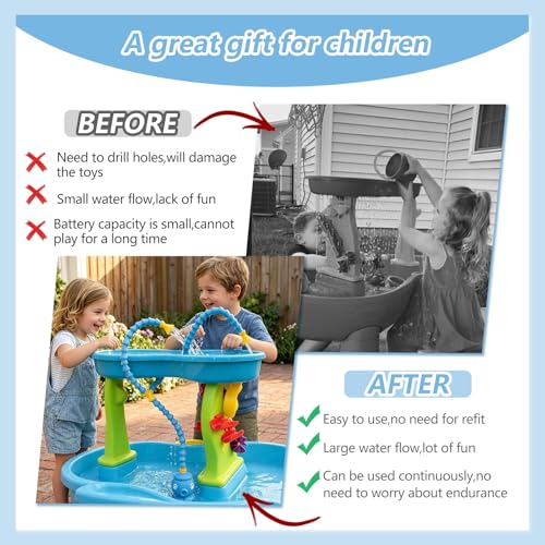 Image of Rechargeable Water Table Pump,Kids Sand Water Play Pump,3 Spray Modes,Compatible with Most Outdoor Toddler Activity Table on Market,IPX7 Waterproof Design,Lovely Octopus Water Pump