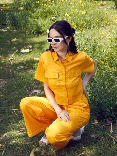 Image of SASSAFRAS Womens Crop Shirt /Wide Leg Pants