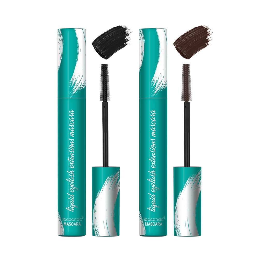 2PCS Mascara Black Brown Long-Lasting Waterproof for Thick and Lengthy Lashes | Smudge-proof and Natural | No Clumping or Smudging | Black Volume and Length Formula