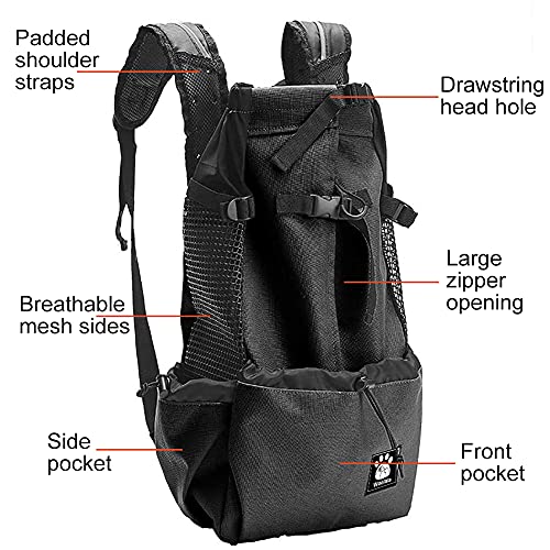 1–25 kg Hundetragetasche mit Kordelzug-Kopf-heraus-Design, belüfteter Haustier-Rucksack für kleine, mittelgroße Hunde, tägliche Welpentrage für Spaziergänge im Freien, Sicherheit/Bequem/Leicht (M