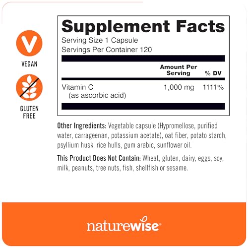 Naturewise Vitamin C 1000Mg, Vitamin C Capsules - Dietary Supplement For Immune Support thumb #2