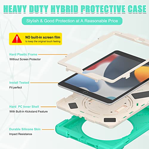 Funda para iPad 10.2 con soporte giratorio y correa ajustable para modelos 9ª 8ª 7ª gen 4