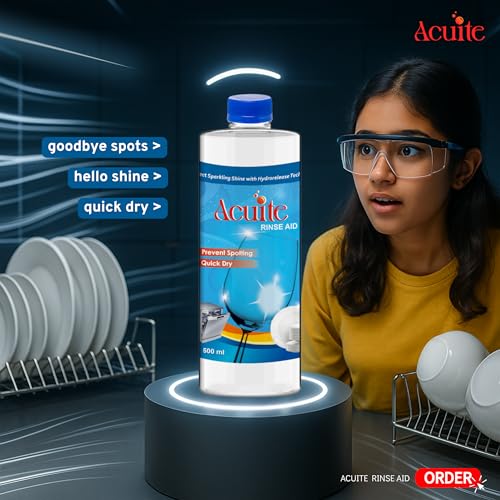 Image of Dishwasher Rinse Aid Liquid 500ml | Brilliant Shine Formula | Quick Drying & Spot-Free Finish | Built for Indian Water Conditions | Suitable for All Automatic Dishwashers