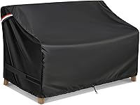 KylinLucky Waterproof Patio Sofa Cover 52x35x35 Heavy Duty 420D Oxford All-Weather 2-3 Seater Outdoor Couch Protector with Vents & Handles, Black