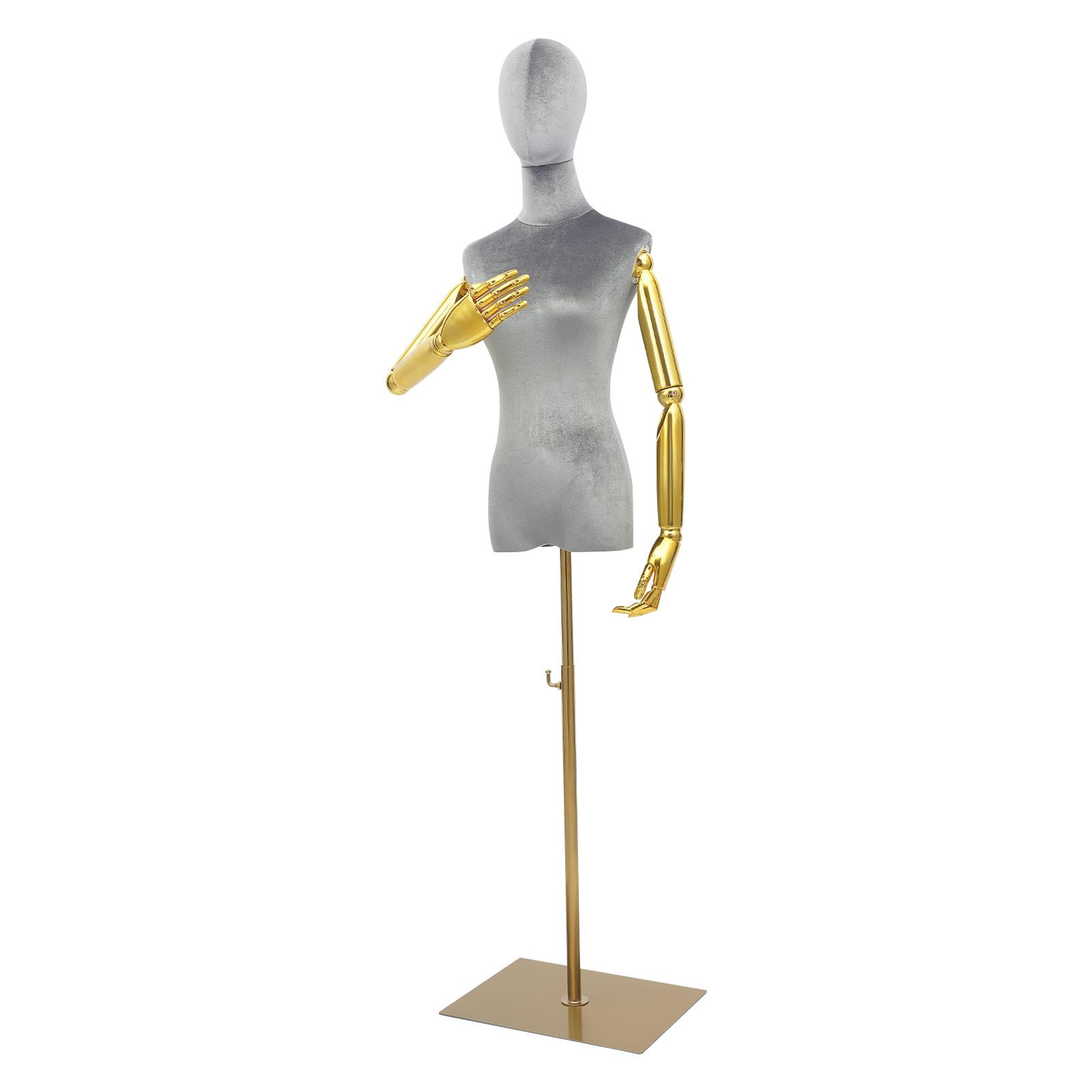 Damski manekin wystawowy, manekin krawiecki, manekin na ubrania, tors, stojak wystawowy, regulowana wysokość 150-200 cm, do sklepów odzieżowych, sklepów z odzieżą ślubną, dużych centrów handlowych
