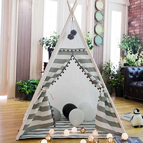 TENDA PER BAMBINI DI ALTA QUALITÀ: La tenda da gioco per bambini TreeBud è realizzata in tela di cotone morbida e traspirante al 100%, e i pali della tenda sono realizzati in legno di pino naturale puro e liscio. La dimensione complessiva è di 120 X 120 X 160 cm. Installa il nostro esclusivo kit di rinforzo sulla parte superiore per assicurarti che la tenda sia stabile e non si restringa. Dopo lo smontaggio, tutti gli accessori possono essere trasportati nella borsa inclusa.